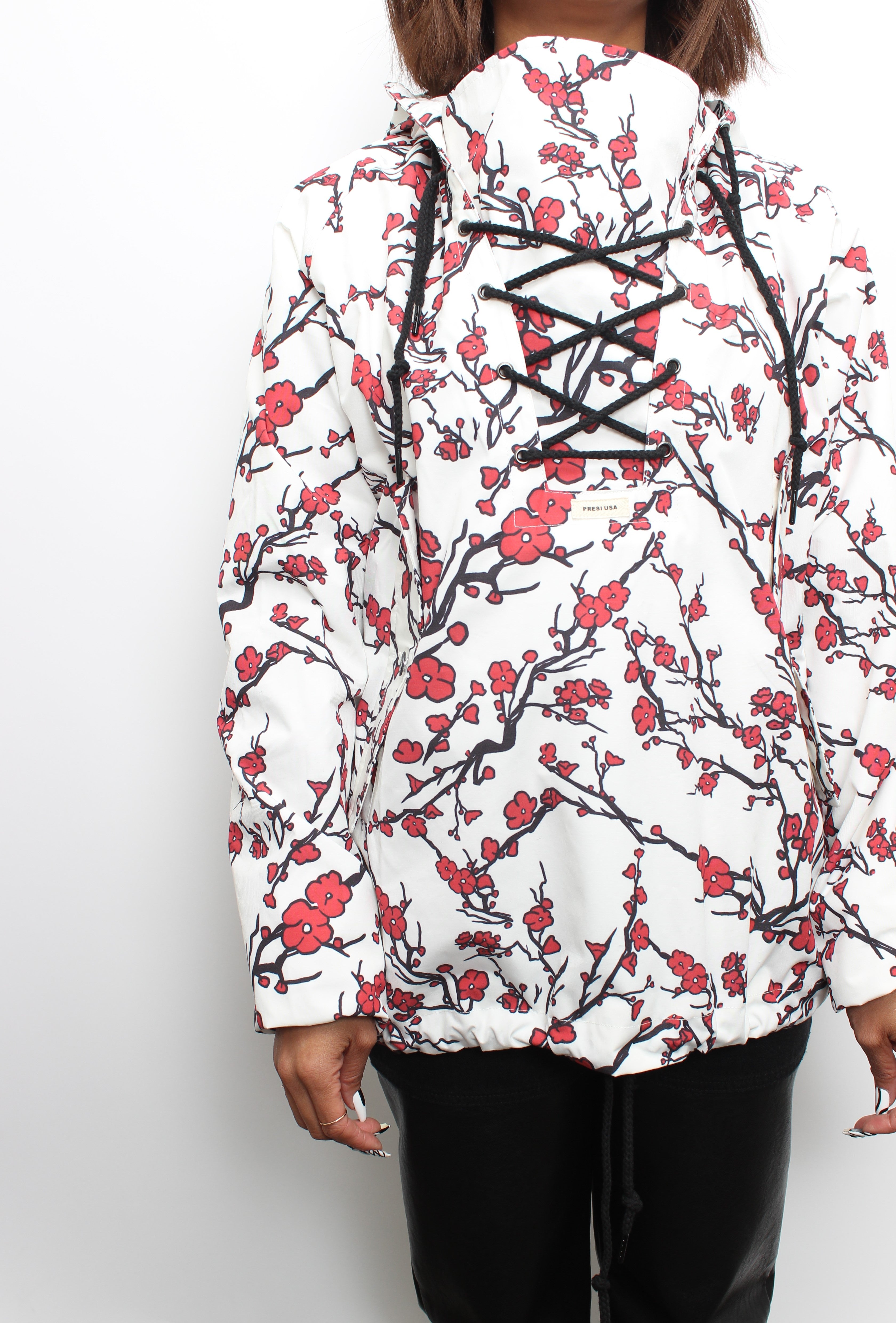 White Cherry Blossom Hero Anorak