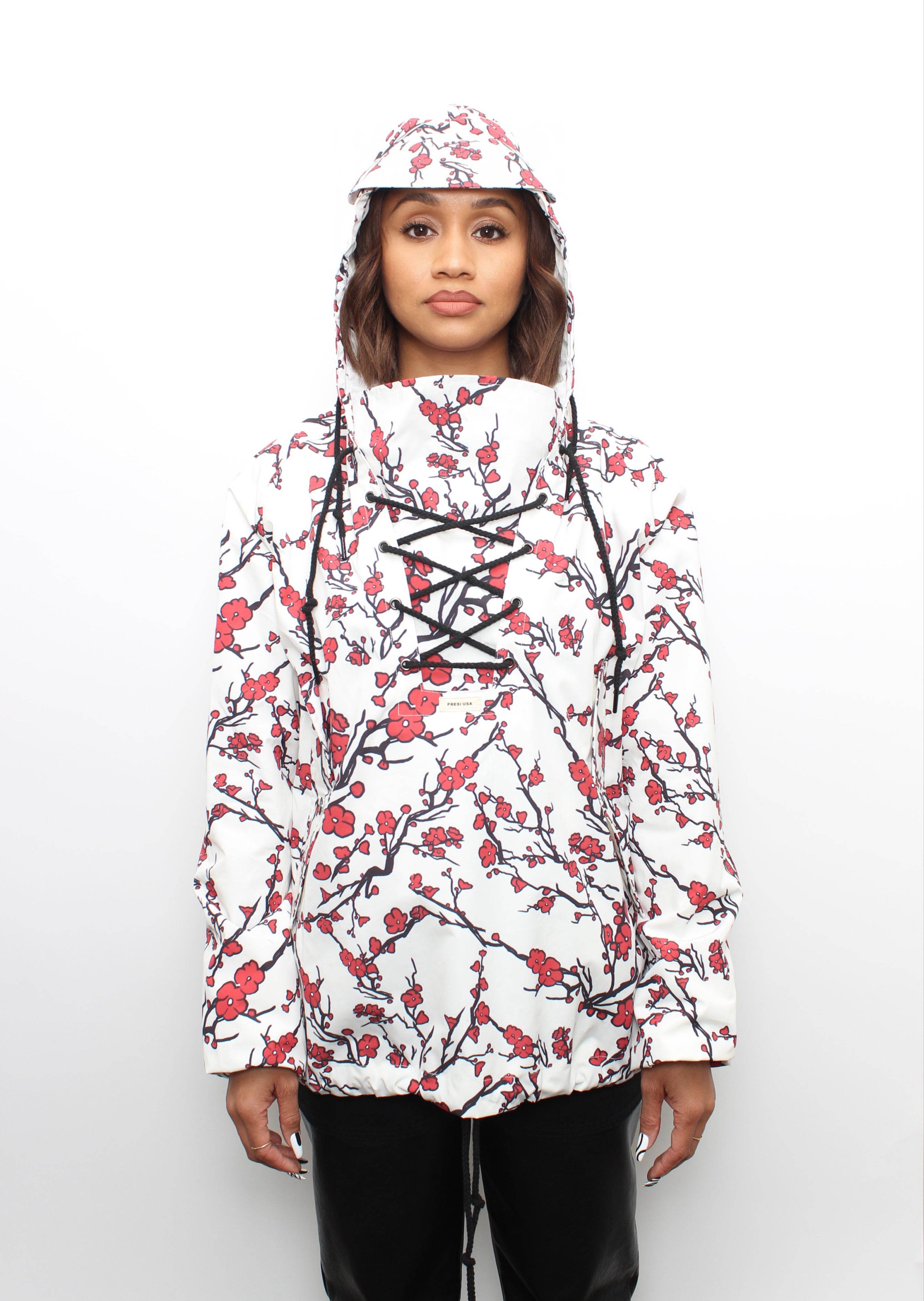 White Cherry Blossom Hero Anorak