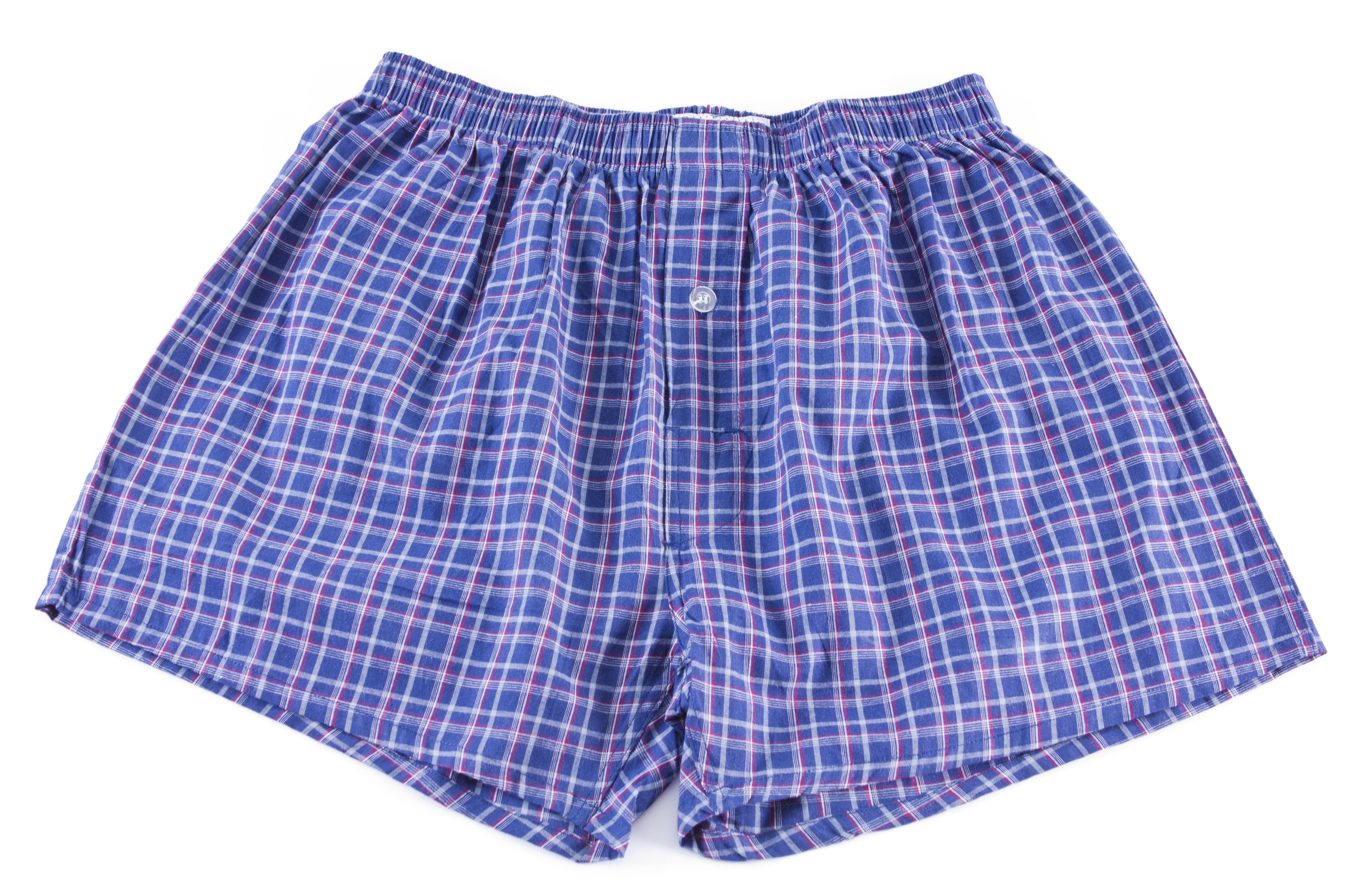 PRESIUSA “Navy Plaid” Woven Boxer Shorts