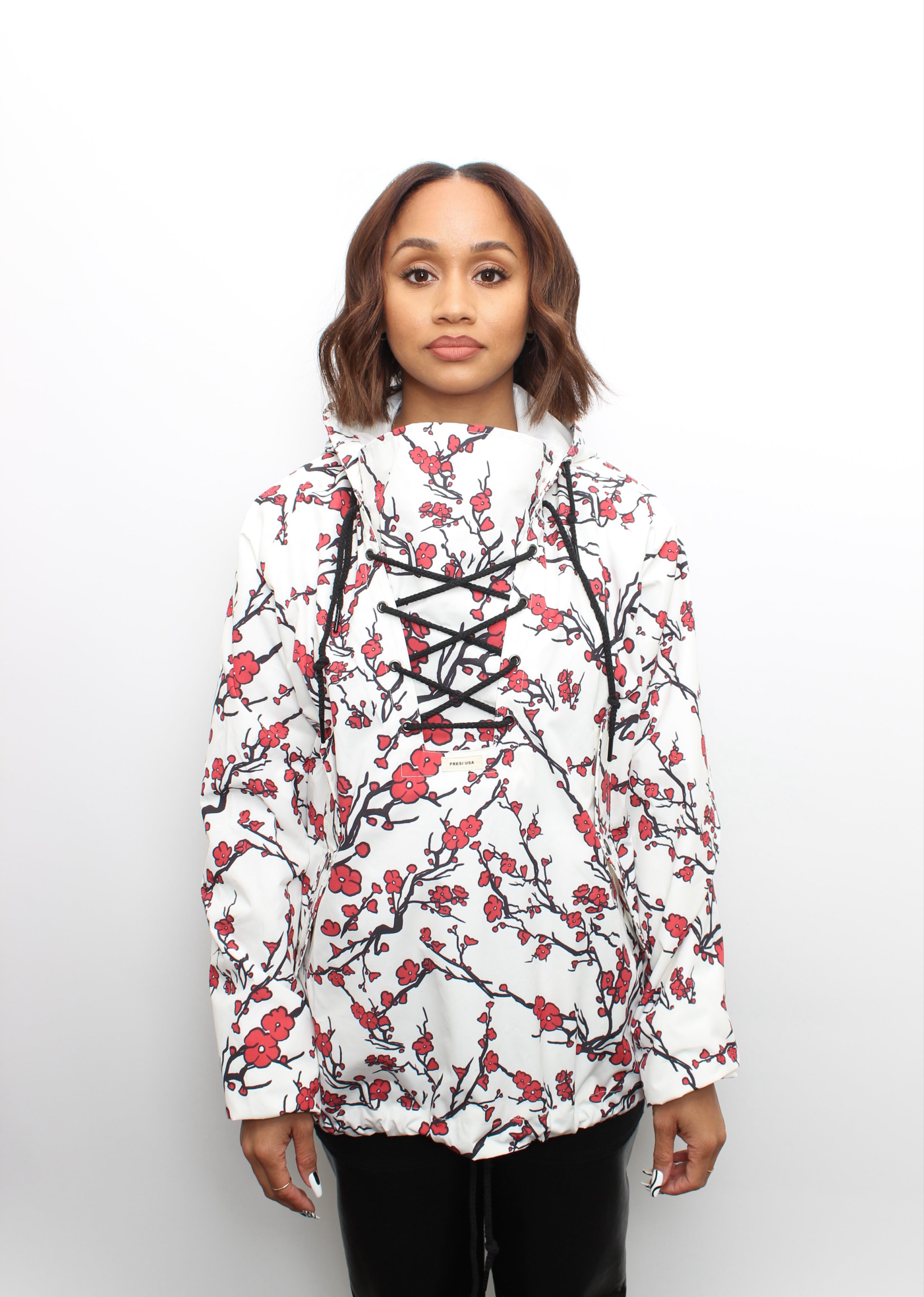 White Cherry Blossom Hero Anorak