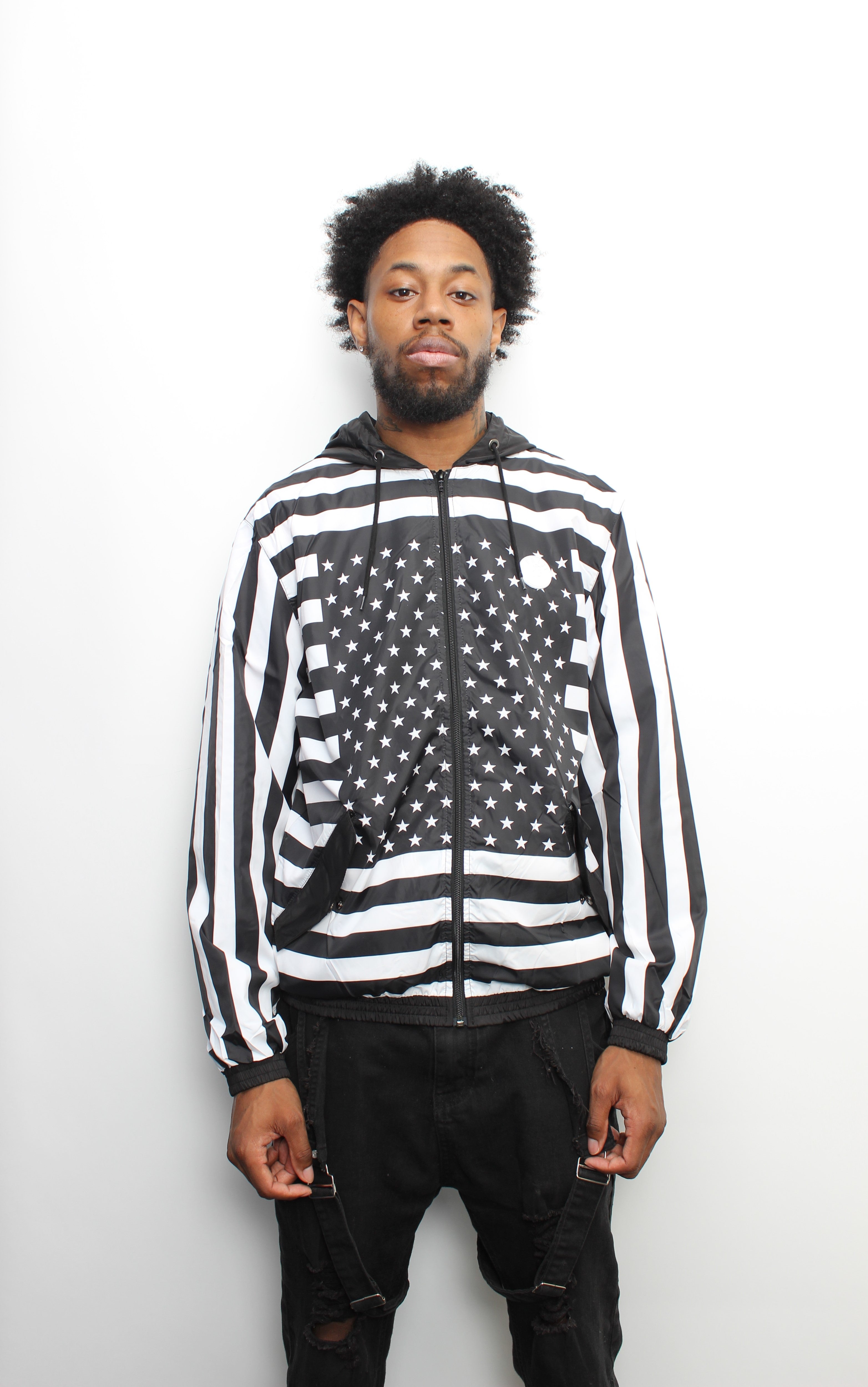 Black Americana Windbreaker